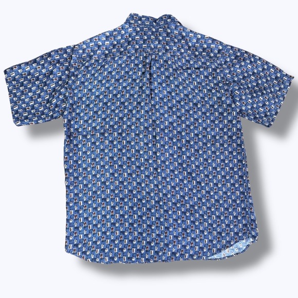 VTG Colore Italia Silk Shirt M Abstract Pattern Short Sleeve Resort Artwear 90s - Picture 3 of 5